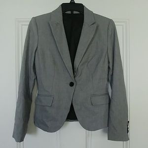 EXPRESS Blazer Skirt Suite Set Gray Single-Button